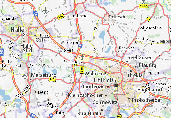 Kaart Plattegrond Leipzig-Schkeuditz Flughafen