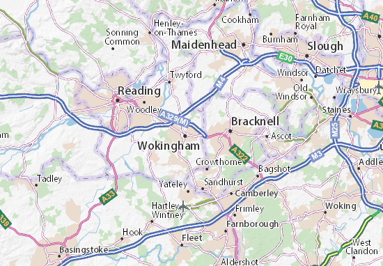 Kaart Plattegrond Wokingham