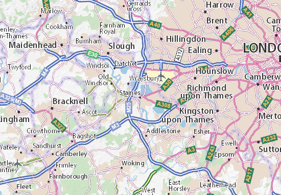 Kaart Plattegrond Staines