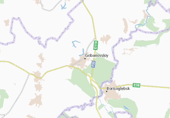 Kaart Plattegrond Gribanovskiy