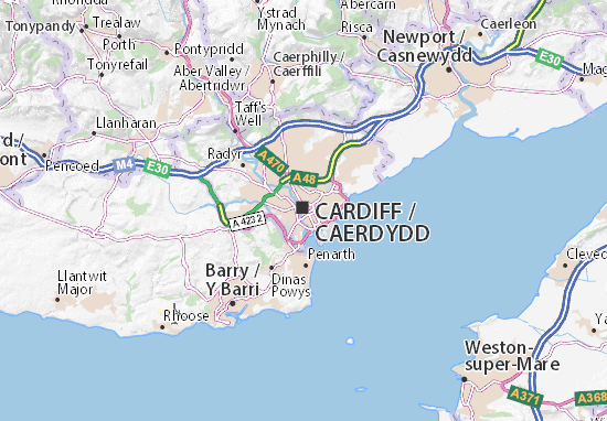 Kaart Plattegrond Cardiff