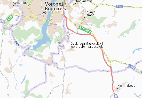 Karte Stadtplan Sovkhoza Maslovskiy 1-go otdeleniya poselok