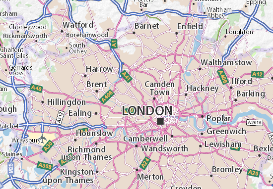 Karte Stadtplan South And West Hampstead
