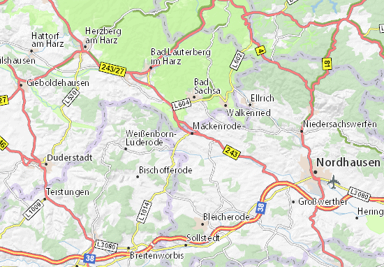 Karte Stadtplan Mackenrode