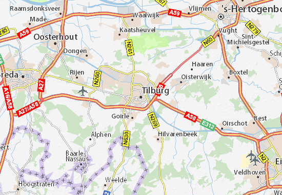 Kaart Plattegrond Tilburg