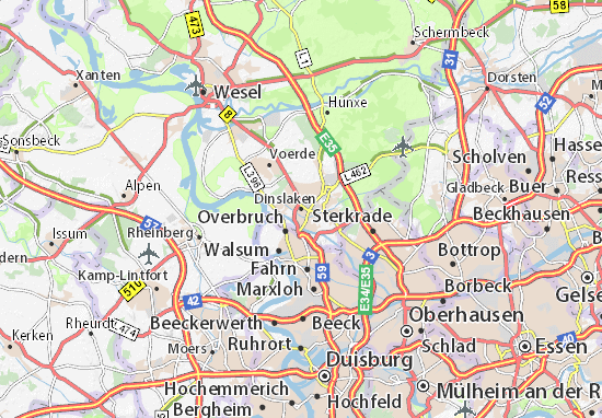 Karte Stadtplan Dinslaken