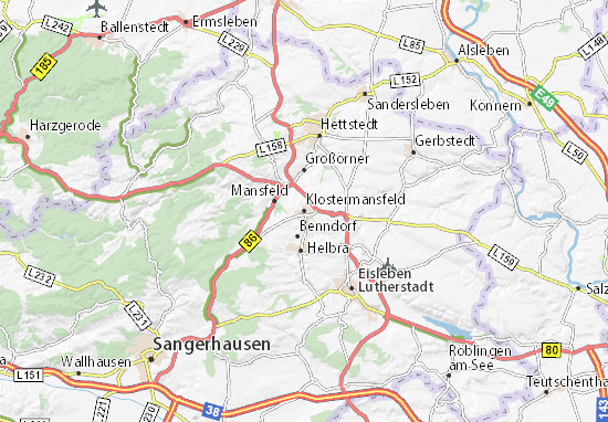 Klostermansfeld Map