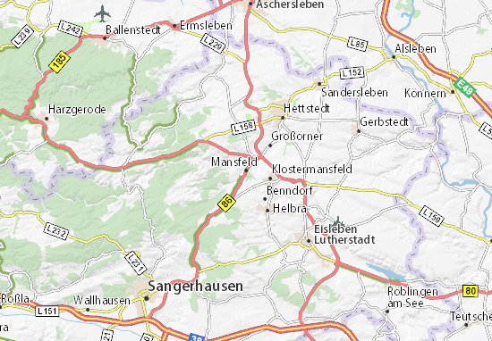 Karte Stadtplan Mansfeld