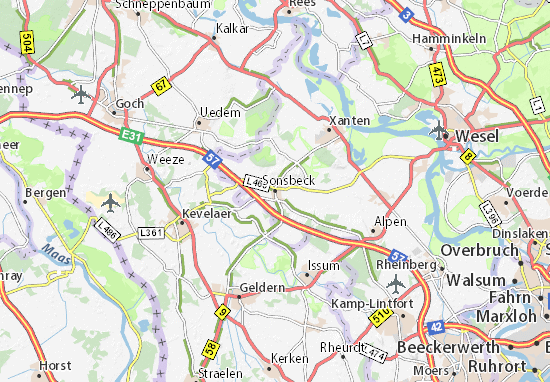 Karte Stadtplan Sonsbeck