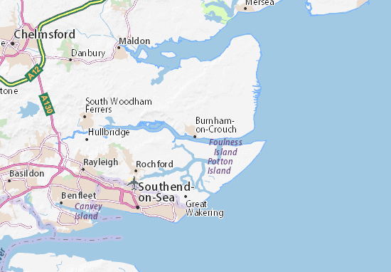 Mapa Burnham-on-Crouch