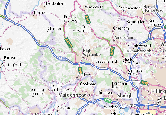 Road Atlas of Great Britain S mappa della città di Londra b168 SCAN High Wycombe 