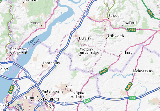 Mapa Wotton-under-Edge