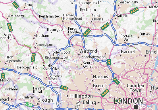 Mapa Watford