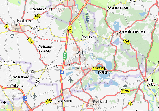 Karte Stadtplan Wolfen
