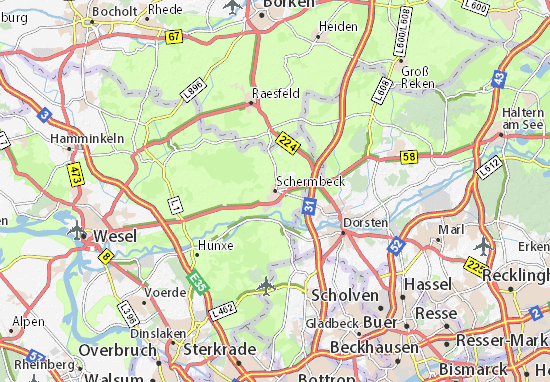 Karte Stadtplan Schermbeck