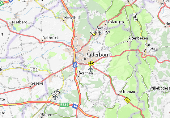 Kaart Plattegrond Paderborn