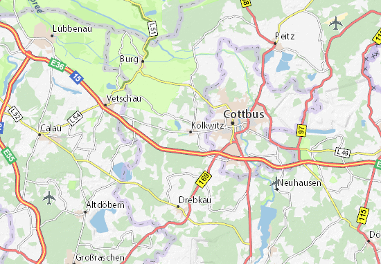 Karte Stadtplan Kolkwitz