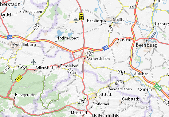 Karte Stadtplan Aschersleben