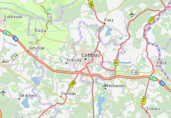 Karte Stadtplan Cottbus