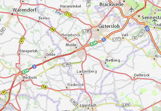Karte Stadtplan Rheda-Wiedenbrück