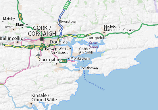 Karte Stadtplan Cobh