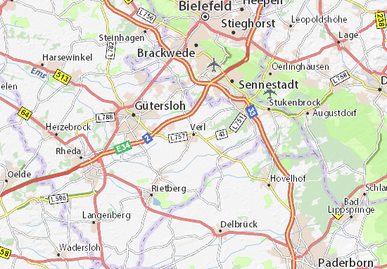 Karte Stadtplan Verl