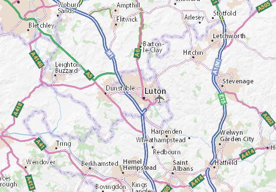Karte Stadtplan Luton