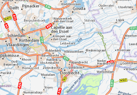 Karte Stadtplan Nieuw-Lekkerland