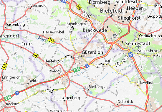 Mapa Plano Gütersloh