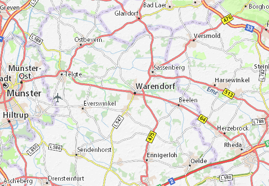 Karte Stadtplan Warendorf