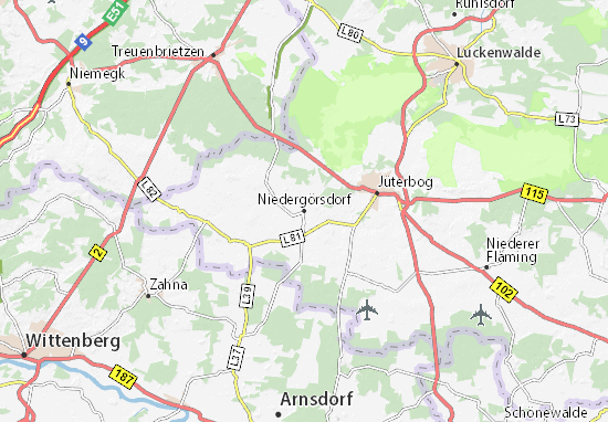 Karte Stadtplan Niedergörsdorf