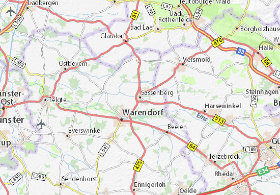Karte Stadtplan Sassenberg