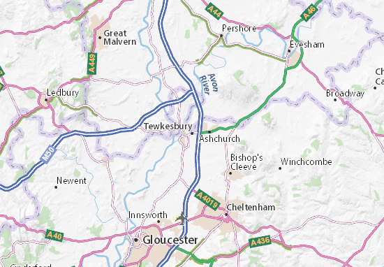 Mapa Tewkesbury