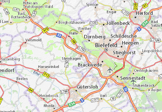 Karte Stadtplan Steinhagen