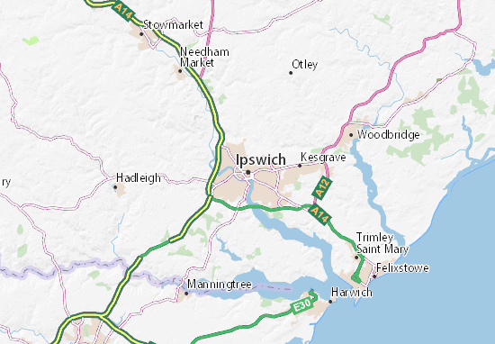 Kaart Plattegrond Ipswich