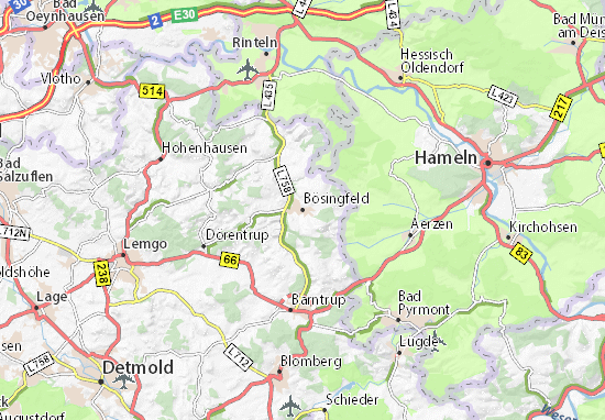 Bösingfeld Map