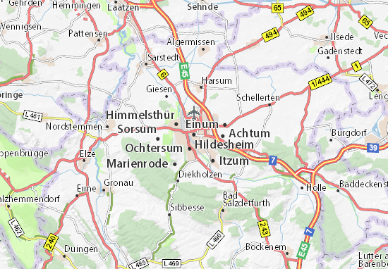 Kaart Plattegrond Hildesheim