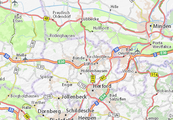 Karte Stadtplan Kirchlengern