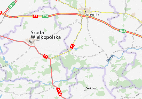 Kaart Plattegrond Miłosław