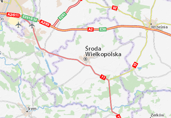 Karte Stadtplan Środa Wielkopolska