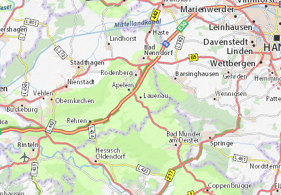 Karte Stadtplan Lauenau