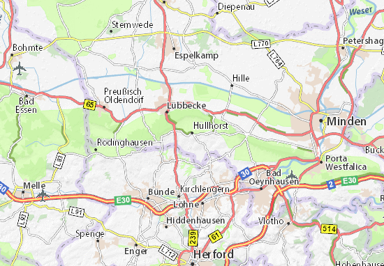 Karte Stadtplan Hüllhorst