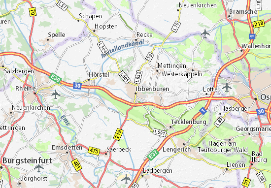 Karte Stadtplan Ibbenbüren