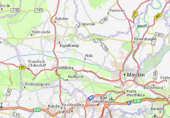 Karte Stadtplan Hille