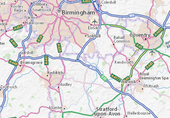 Karte Stadtplan Hockley Heath