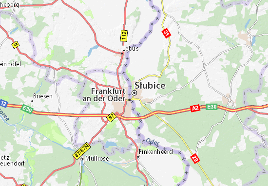Kaart Plattegrond Słubice