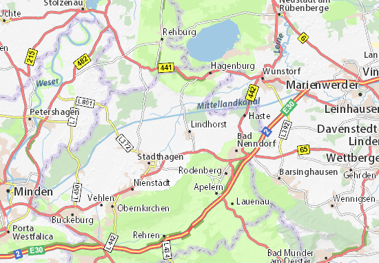 Karte Stadtplan Lindhorst