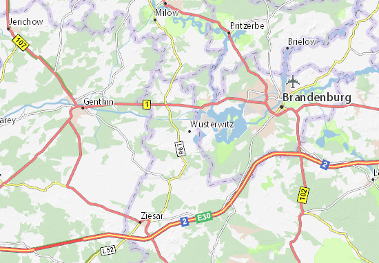 Karte Stadtplan Wusterwitz