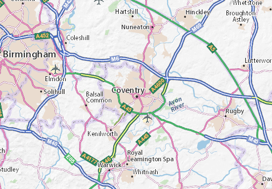 Karte Stadtplan Coventry