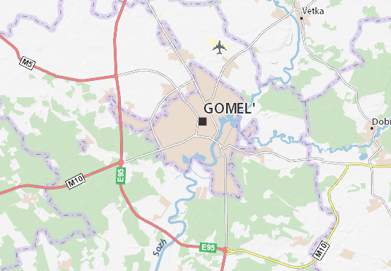 Karte Stadtplan Gomel&#x27;